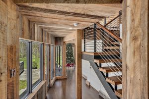 Contemporary staircase in Pound Ridge NY home by Nordic Construction