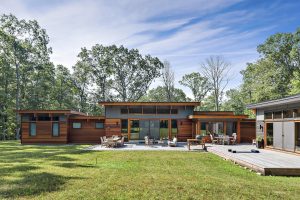 Indoor outdoor living of custom home in Westchester County NY