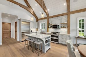 Kitchen in French Country Pool House