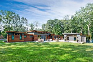 Rear of custom home in Westchester County NY by Nordic Construction